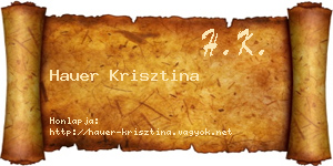 Hauer Krisztina névjegykártya